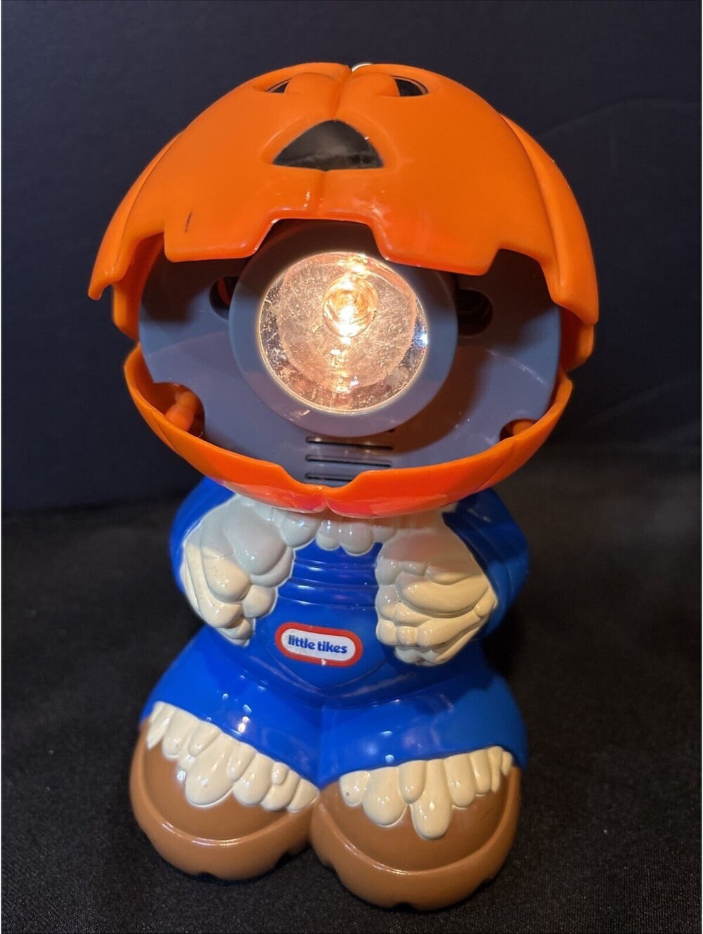 VTG Little Tikes Scream Beams Head Pumpkin Scarecrow Flashlight Halloween WORKS